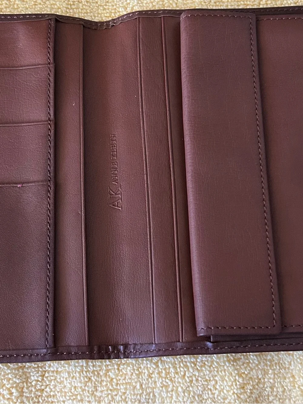 GUC Vintage Embossed AK Brown Leather Wallet